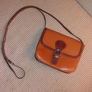 Vera Pelle Leather Crossbody Messenger Bag